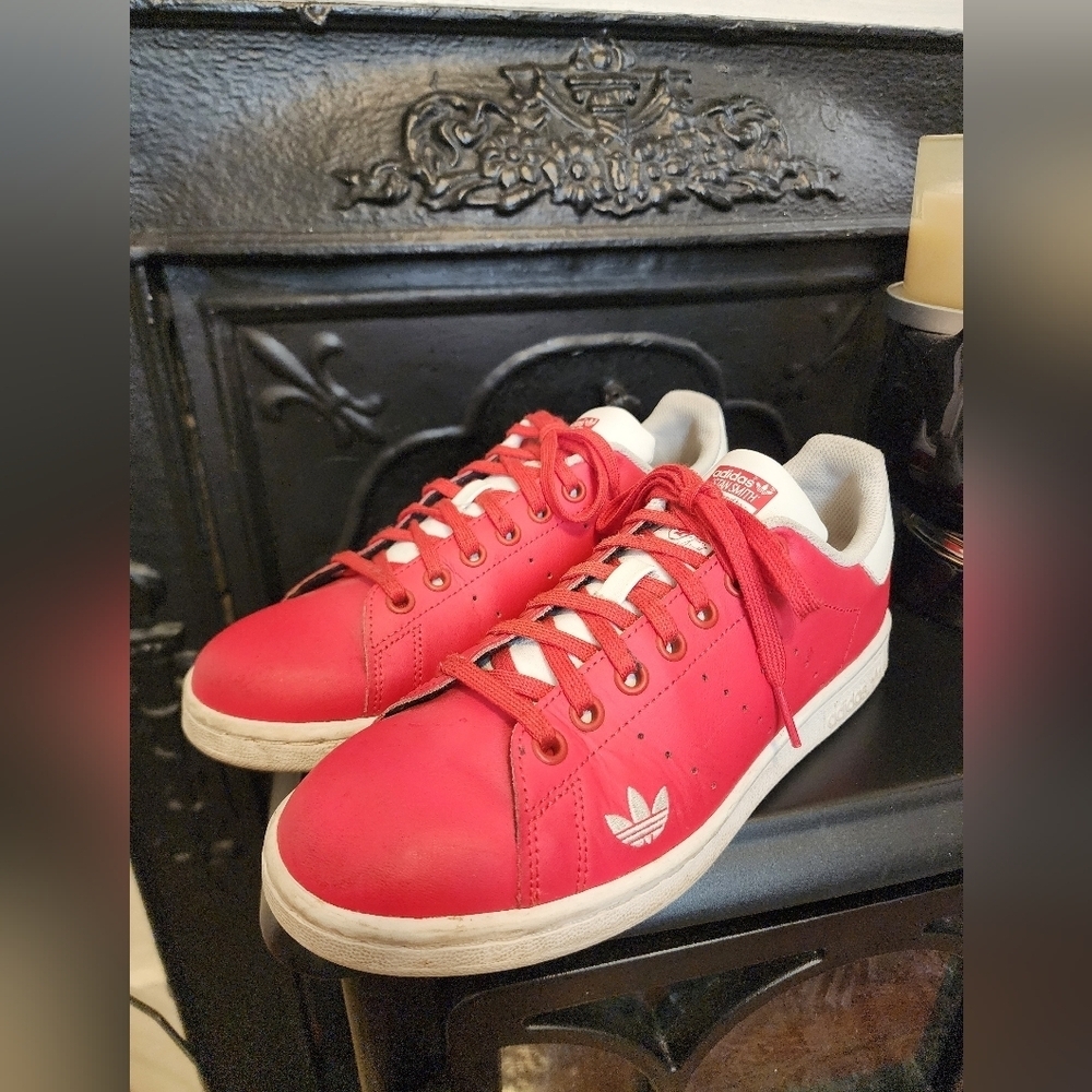 Adidas Stan Smith Shock Red Sneakers Men's Size 6.5